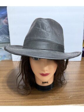 Dorfman Hat Co Mens Fedora Hat Weathered Cloth Brown Medium New